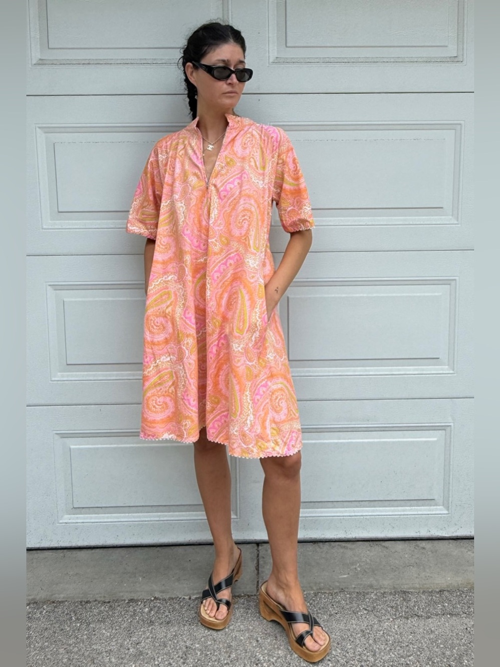 Vintage Psychedelic House Dress Duster Cotton Oversized Maternity Plus Size - Picture 2 of 15